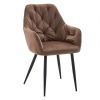 Jedálenské kreslo Verio New - hnedá (Velvet) / čierna