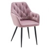 Jedálenské kreslo Verio New - ružová (Velvet) / čierna