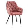 Jedálenské kreslo Verio New - tmavoružová (Velvet) / čierna