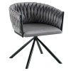 Otočné jedálenské kreslo Zala - sivá (Velvet) / čierna